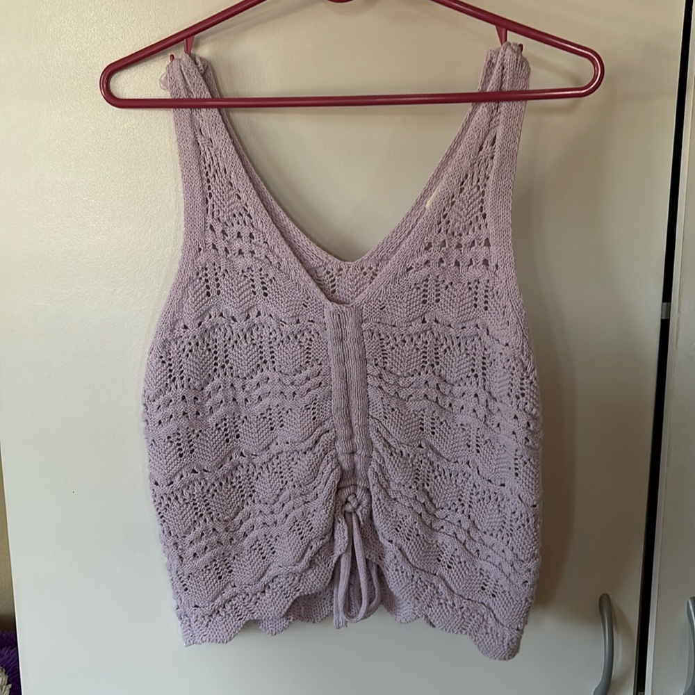 Jessica Simpson purple croquet top.